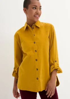 Camisa de pana con abertura lateral