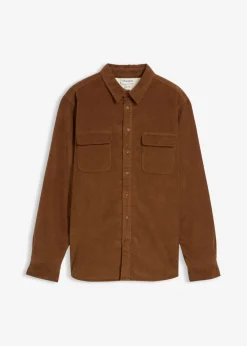 Camisa de pana térmica con tejido elástico y forro polar cálido