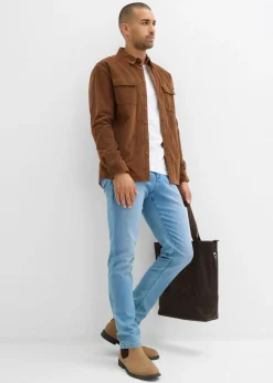 Camisa de pana térmica con tejido elástico y forro polar cálido