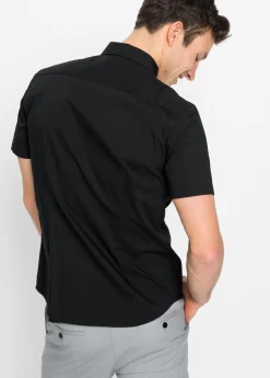 Camisa elástica de manga corta y corte slim