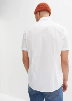 Camisa elástica de manga corta y corte slim