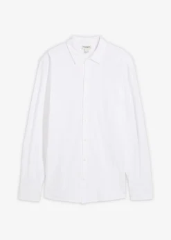 Camisa elástica de piqué de algodón con corte ajustado