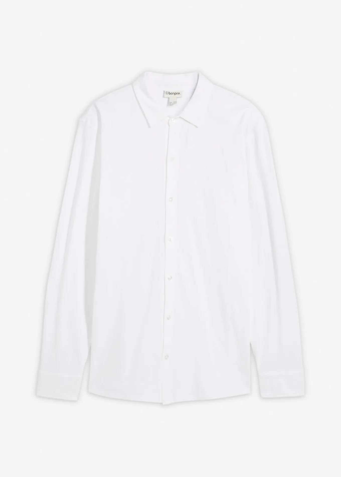 Camisa elástica de piqué de algodón con corte ajustado