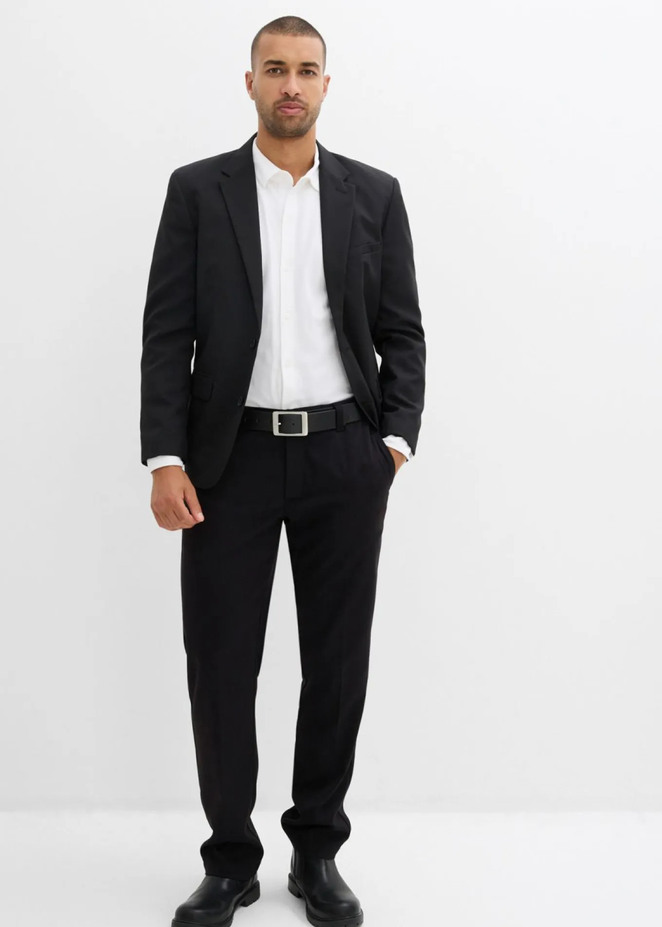 Camisa elástica de piqué de algodón con corte ajustado