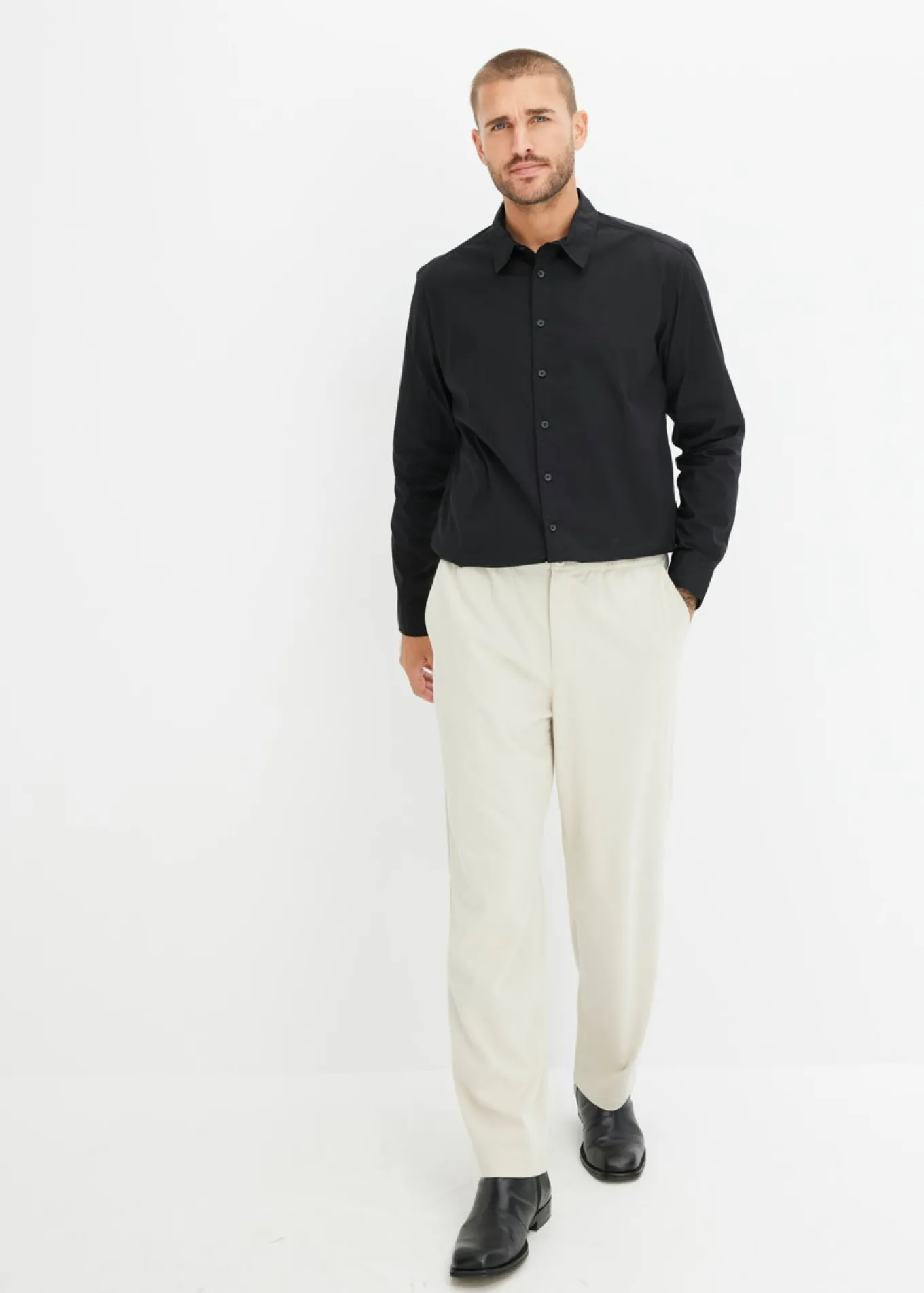 Camisa formal con elástico y corte regular