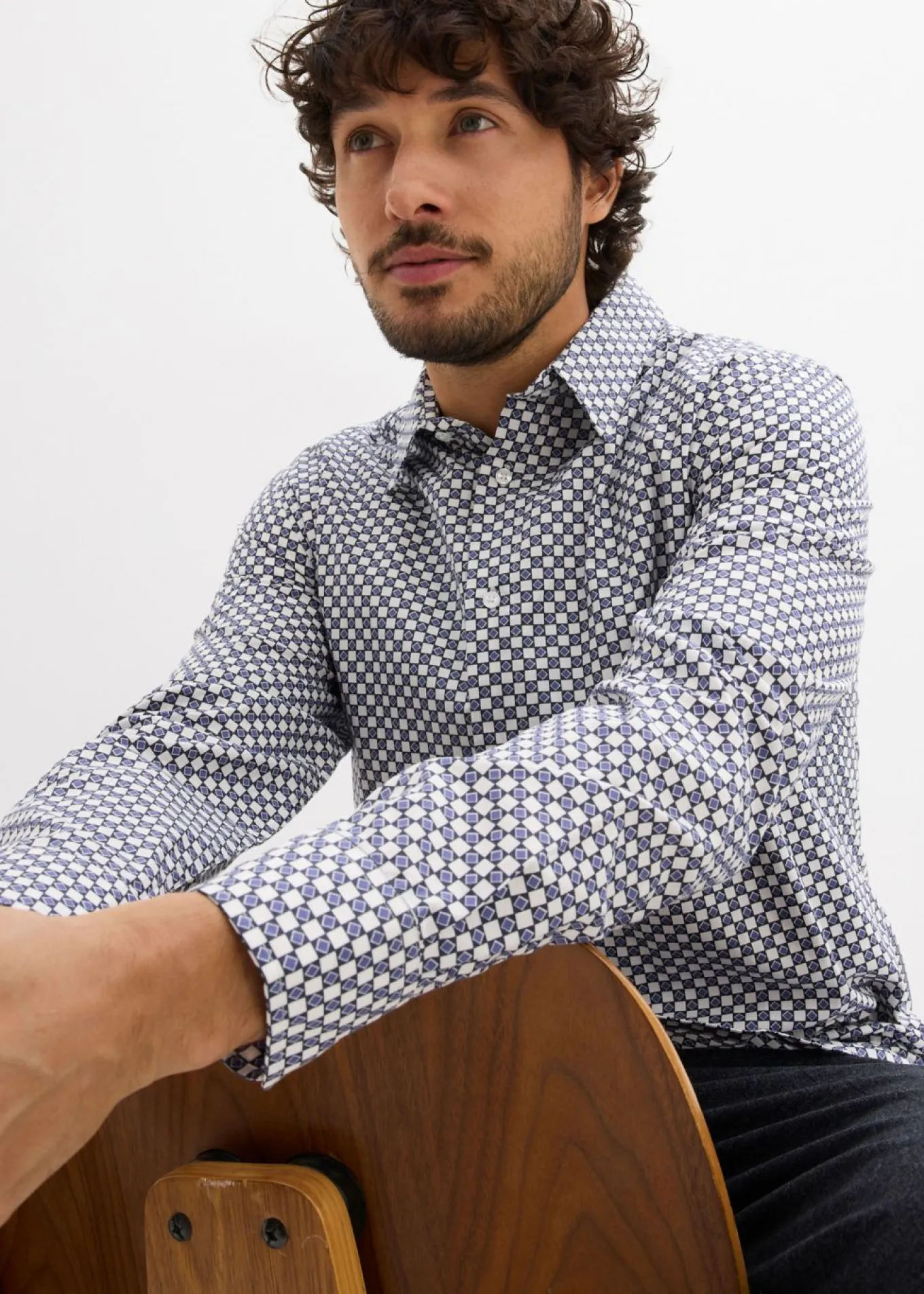 Camisa formal de algodón puro, modern fit