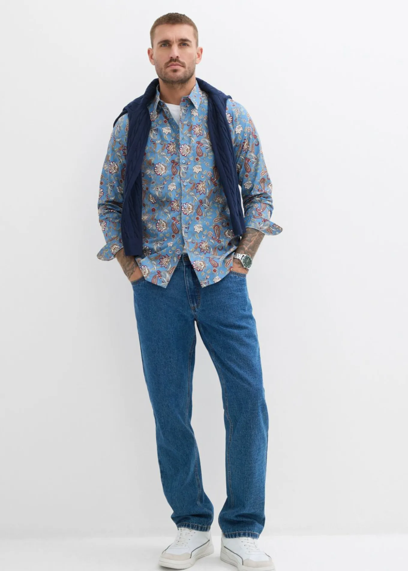 Camisa formal de algodón puro con corte slim