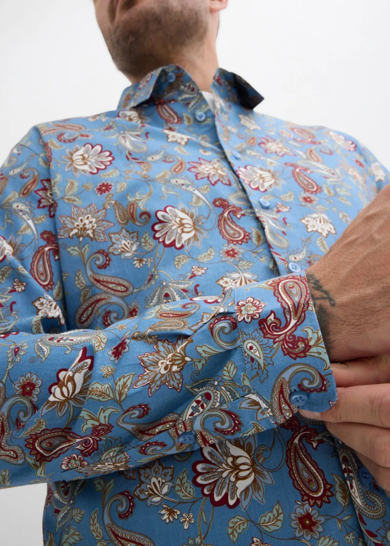 Camisa formal de algodón puro con corte slim