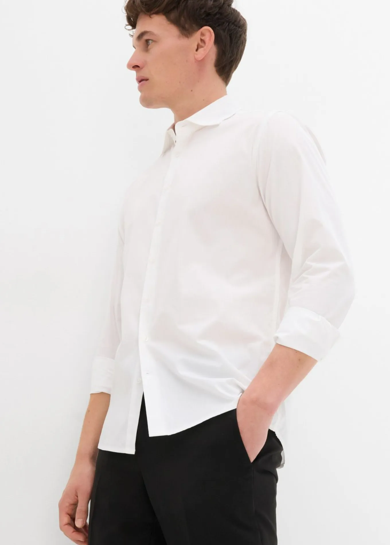Camisa formal de algodón puro con corte regular
