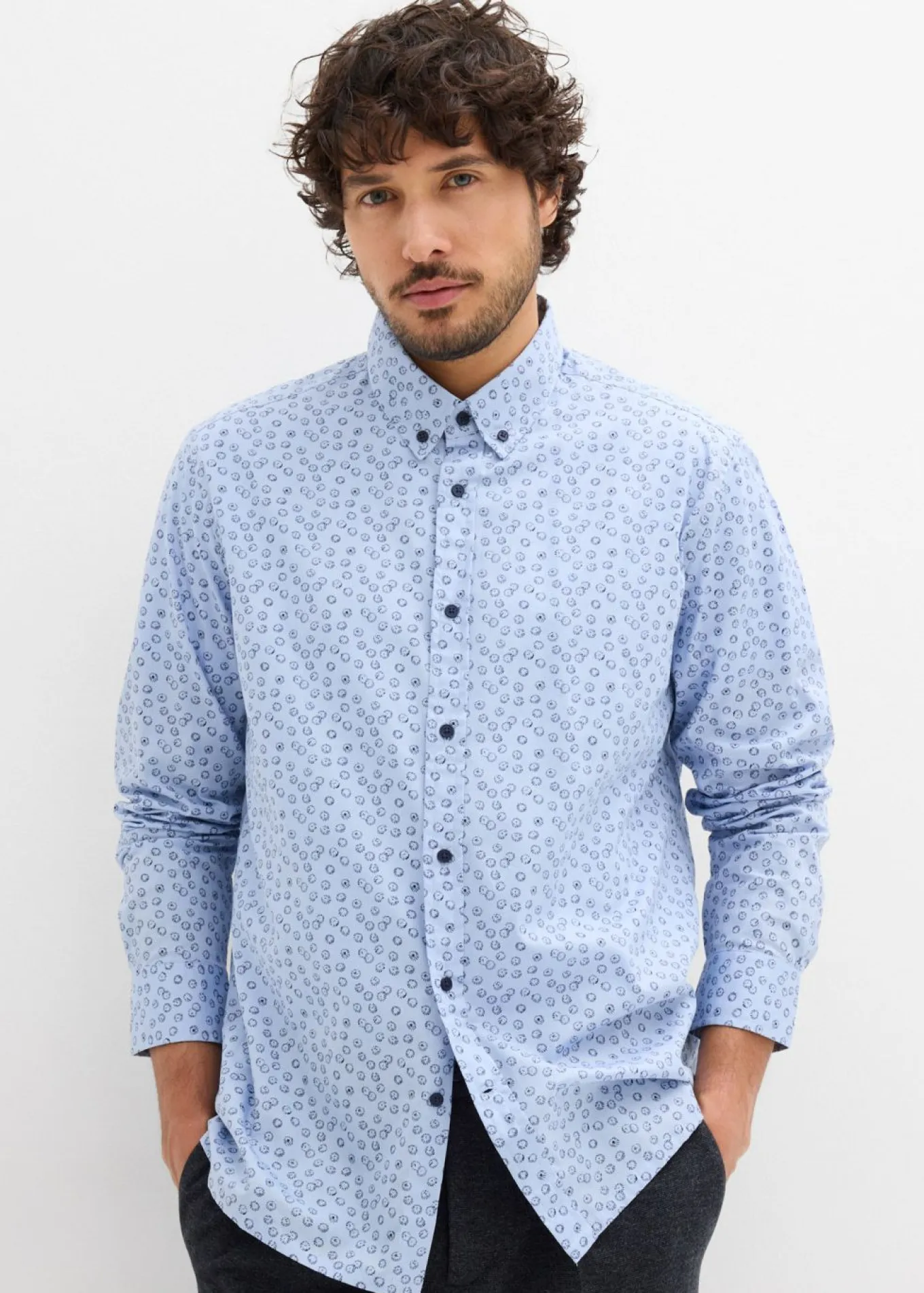 Camisa formal de algodón puro, modern fit