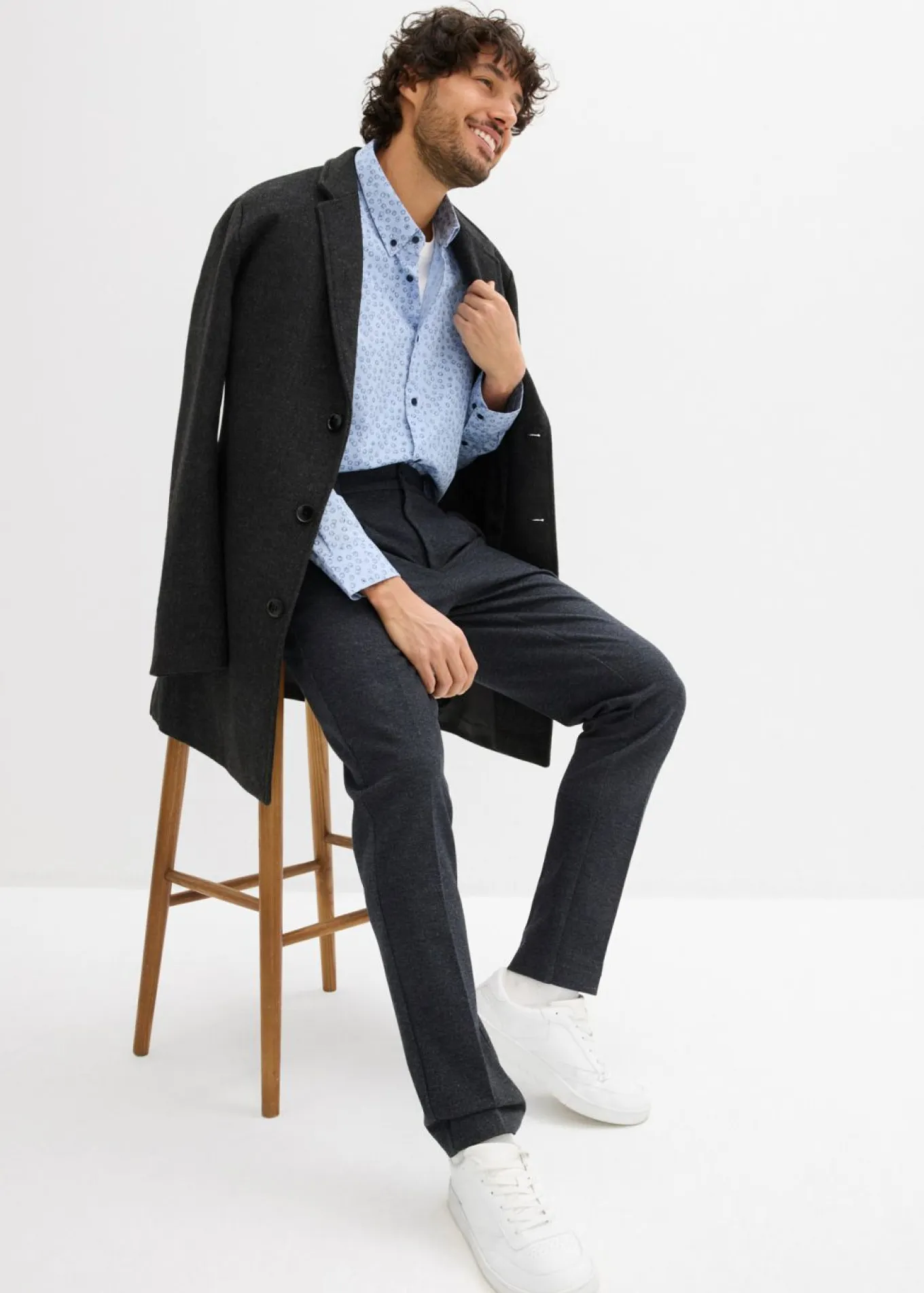 Camisa formal de algodón puro, modern fit