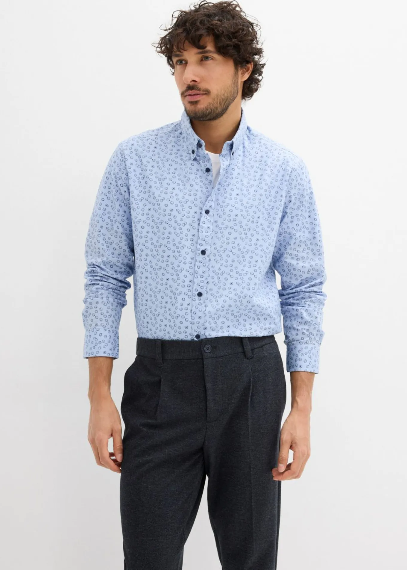 Camisa formal de algodón puro, modern fit