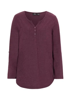 Camisa henley de algodón con botones