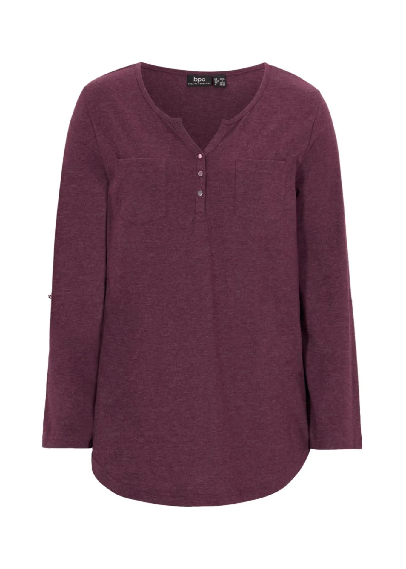 Camisa henley de algodón con botones