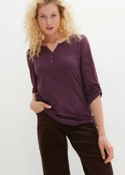 Camisa henley de algodón con botones