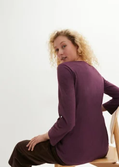 Camisa henley de algodón con botones