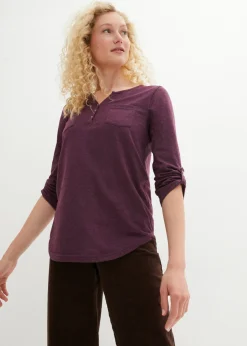 Camisa henley de algodón con botones