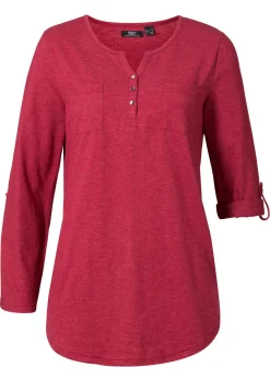 Camisa henley de algodón con botones