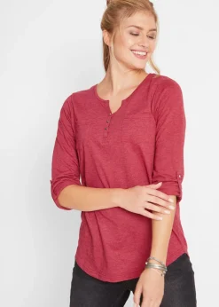 Camisa henley de algodón con botones