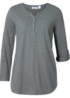 Camisa henley de algodón con botones