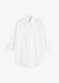 Camisa oversize de algodón con mangas 3/4