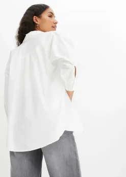 Camisa oversize de algodón con mangas 3/4