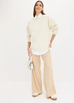 Camisa oversize de algodón con mangas 3/4