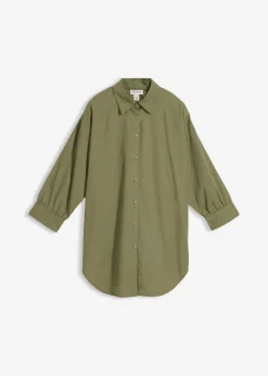 Camisa oversize de algodón con mangas 3/4