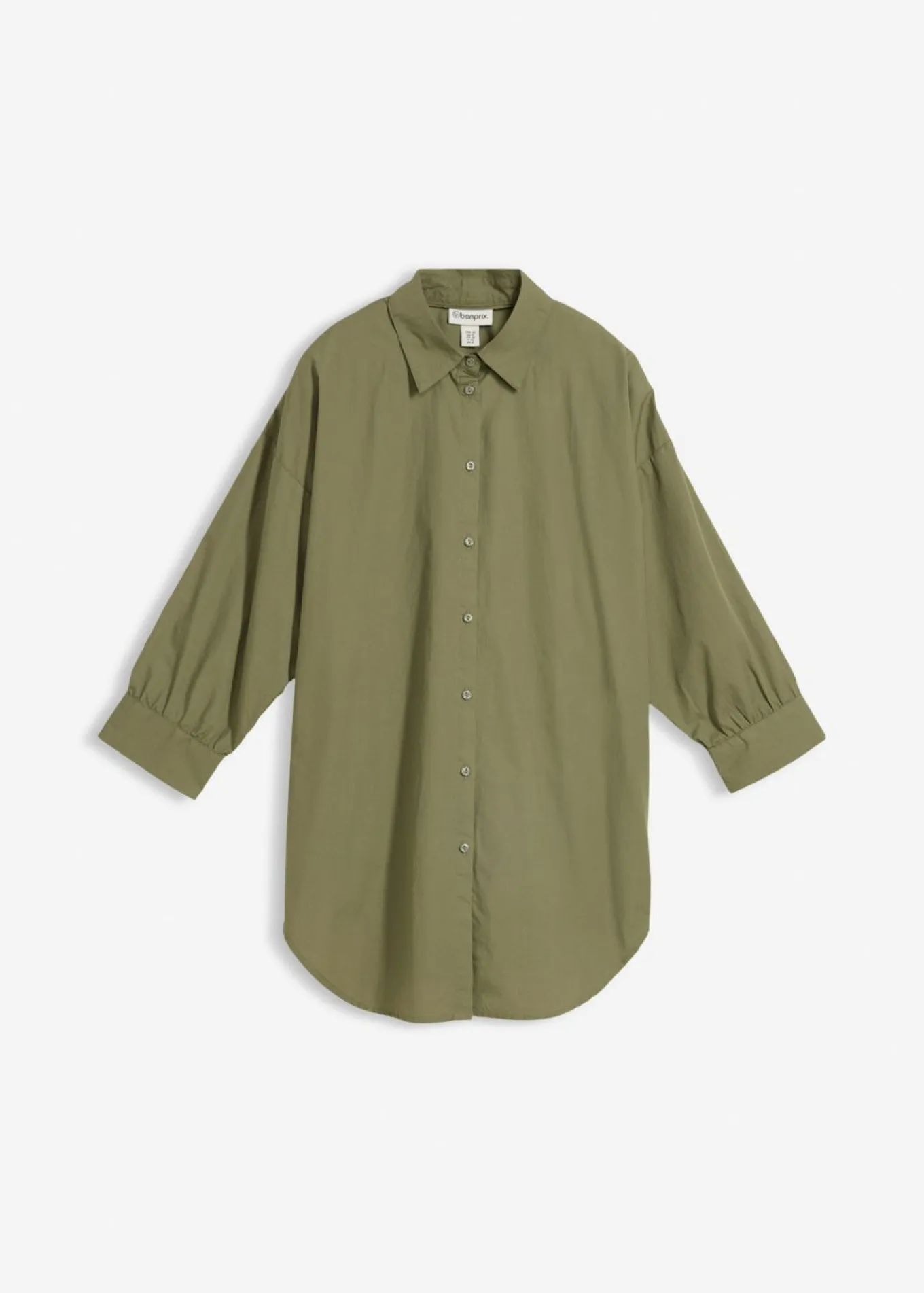 Camisa oversize de algodón con mangas 3/4