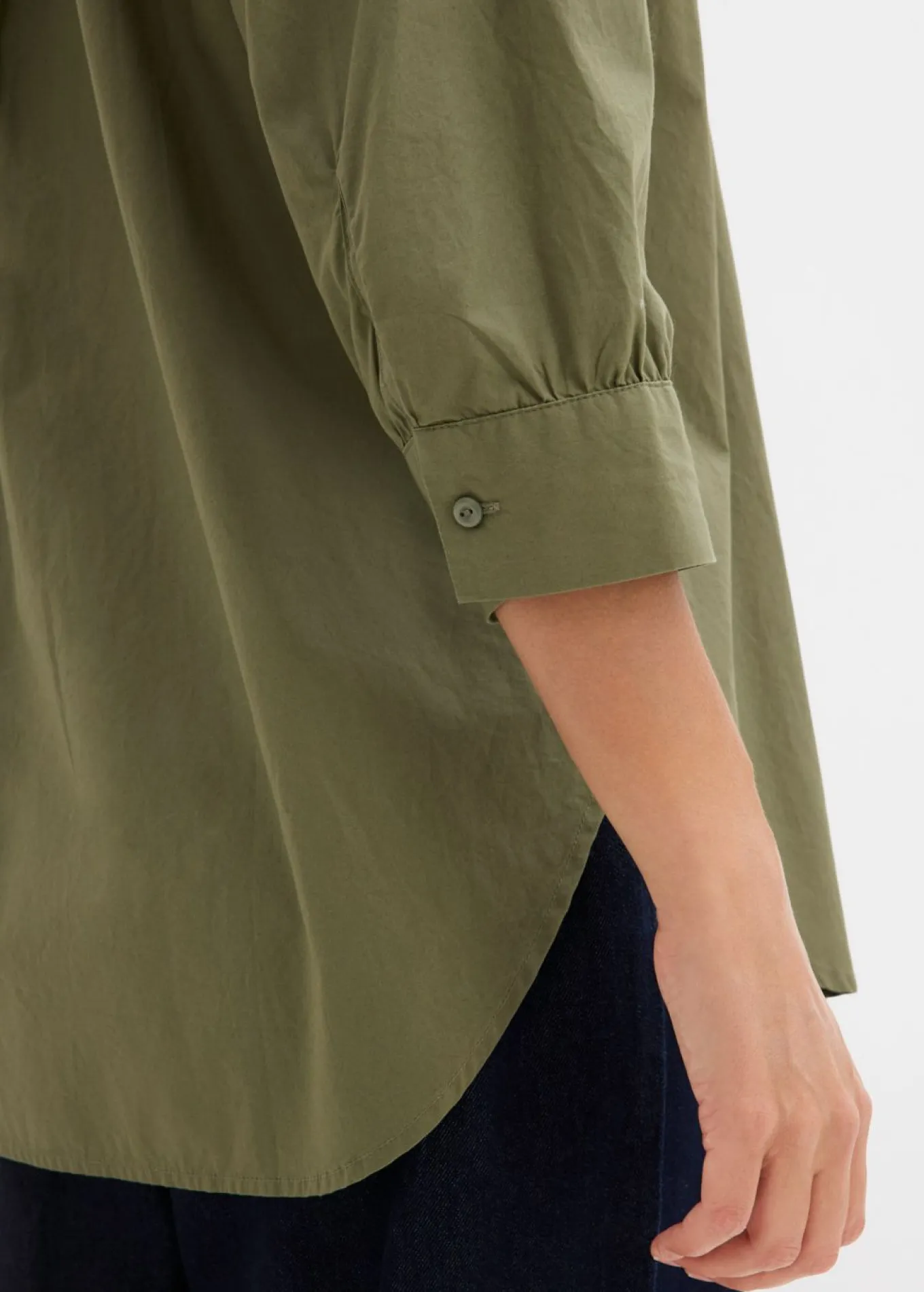 Camisa oversize de algodón con mangas 3/4
