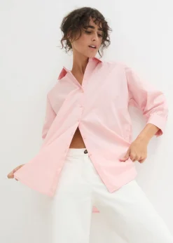 Camisa oversize de algodón con mangas 3/4