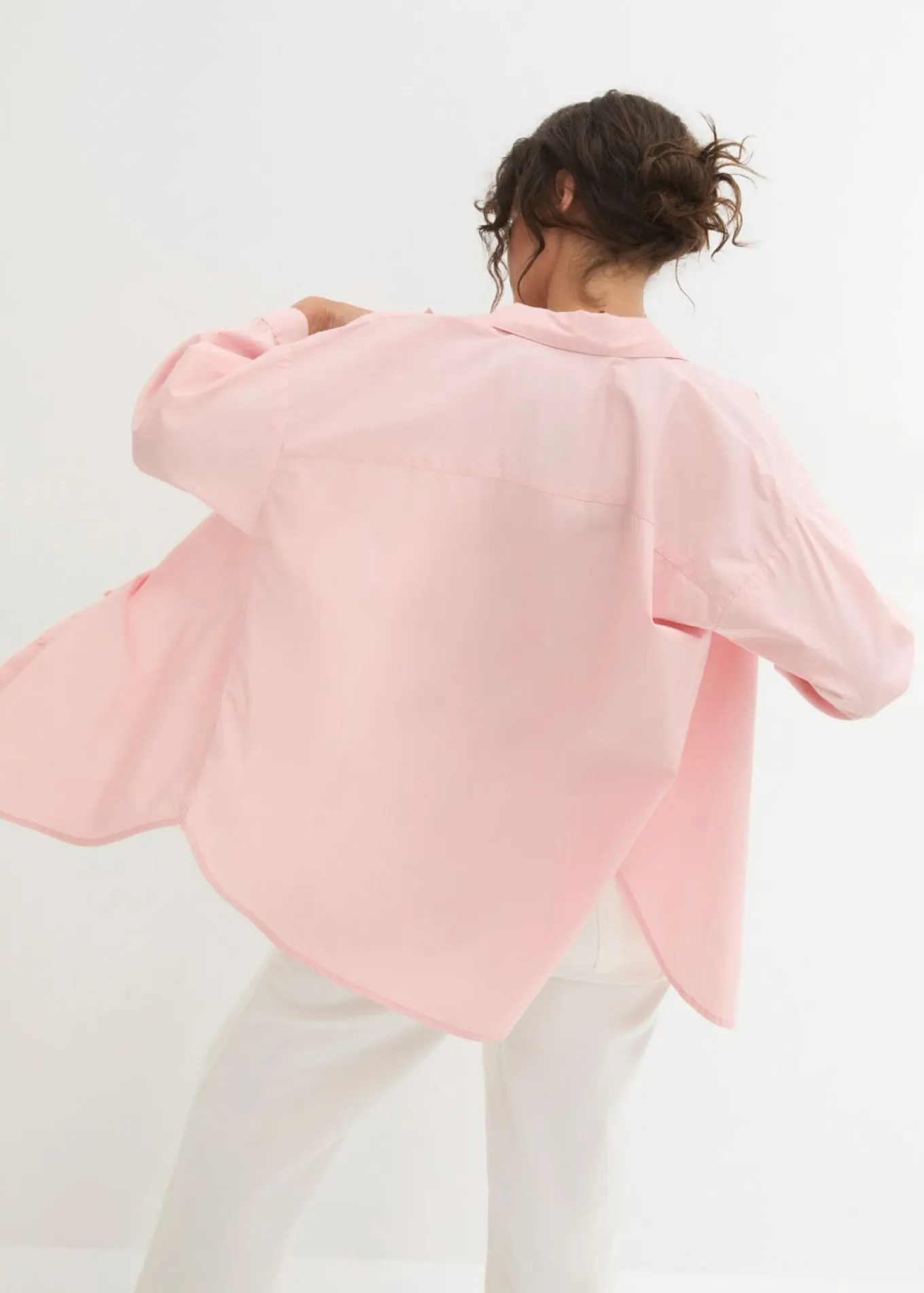 Camisa oversize de algodón con mangas 3/4