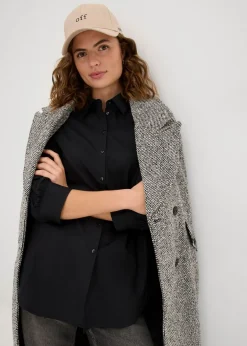 Camisa oversize de algodón con mangas 3/4