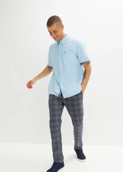 Camisa Oxford de manga corta de algodón puro