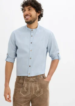 Camisa tradicional con mangas arremangadas