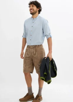 Camisa tradicional con mangas arremangadas