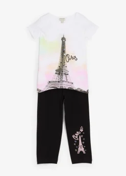 Camiseta + leggings capri de algodón orgánico puro (2 unidades)