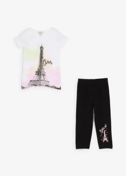 Camiseta + leggings capri de algodón orgánico puro (2 unidades)