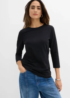 Camiseta con algodón orgánico puro con mangas 3/4