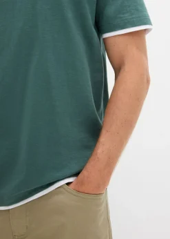 Camiseta con aspecto 2 en 1 de hilo slub