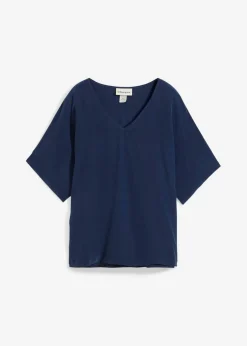Camiseta con contenido de seda e inserto de tejido
