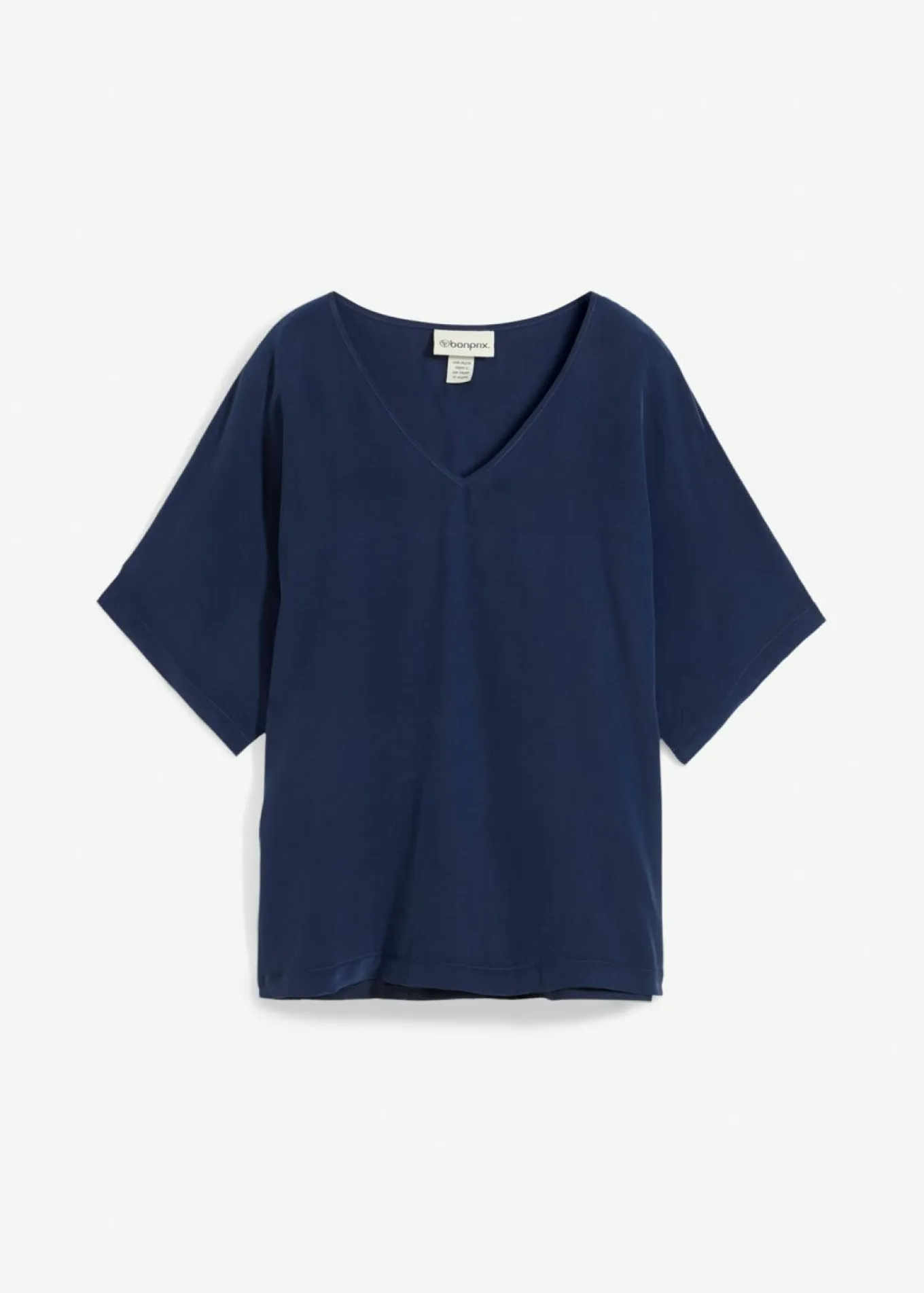 Camiseta con contenido de seda e inserto de tejido