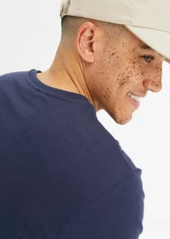 Camiseta con cuello en V de algodón puro