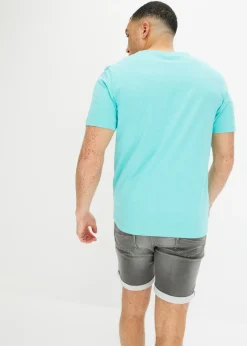 Camiseta con cuello en V de algodón puro