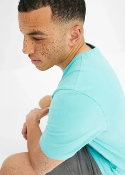 Camiseta con cuello en V de algodón puro
