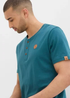 Camiseta con cuello henley (2 unidades) de algodón orgánico puro