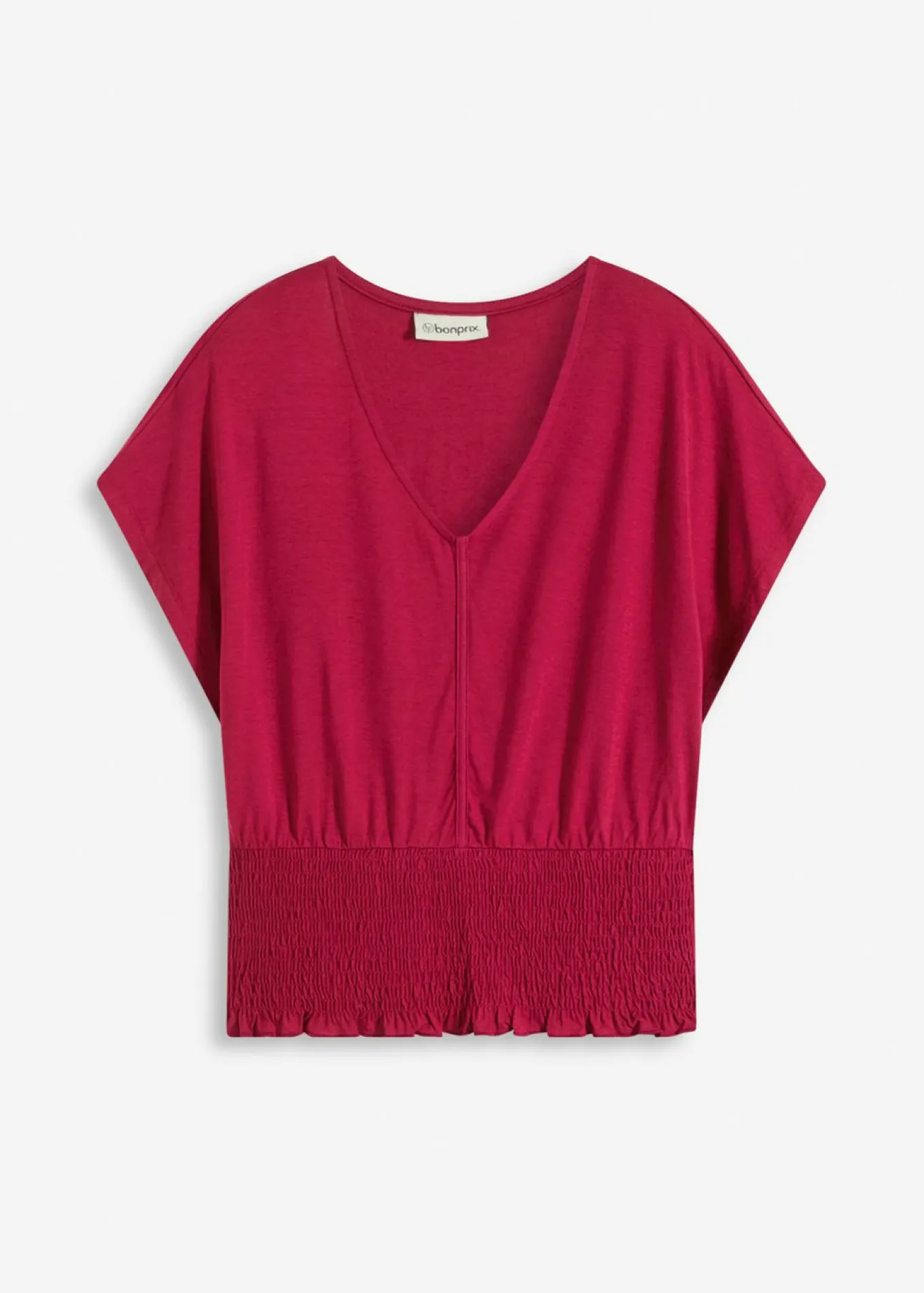 Camiseta con dobladillo de nido de abeja