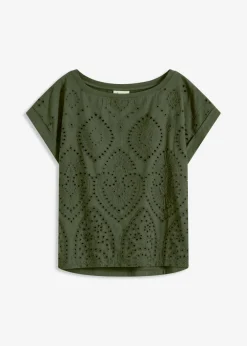 Camiseta con encaje calado