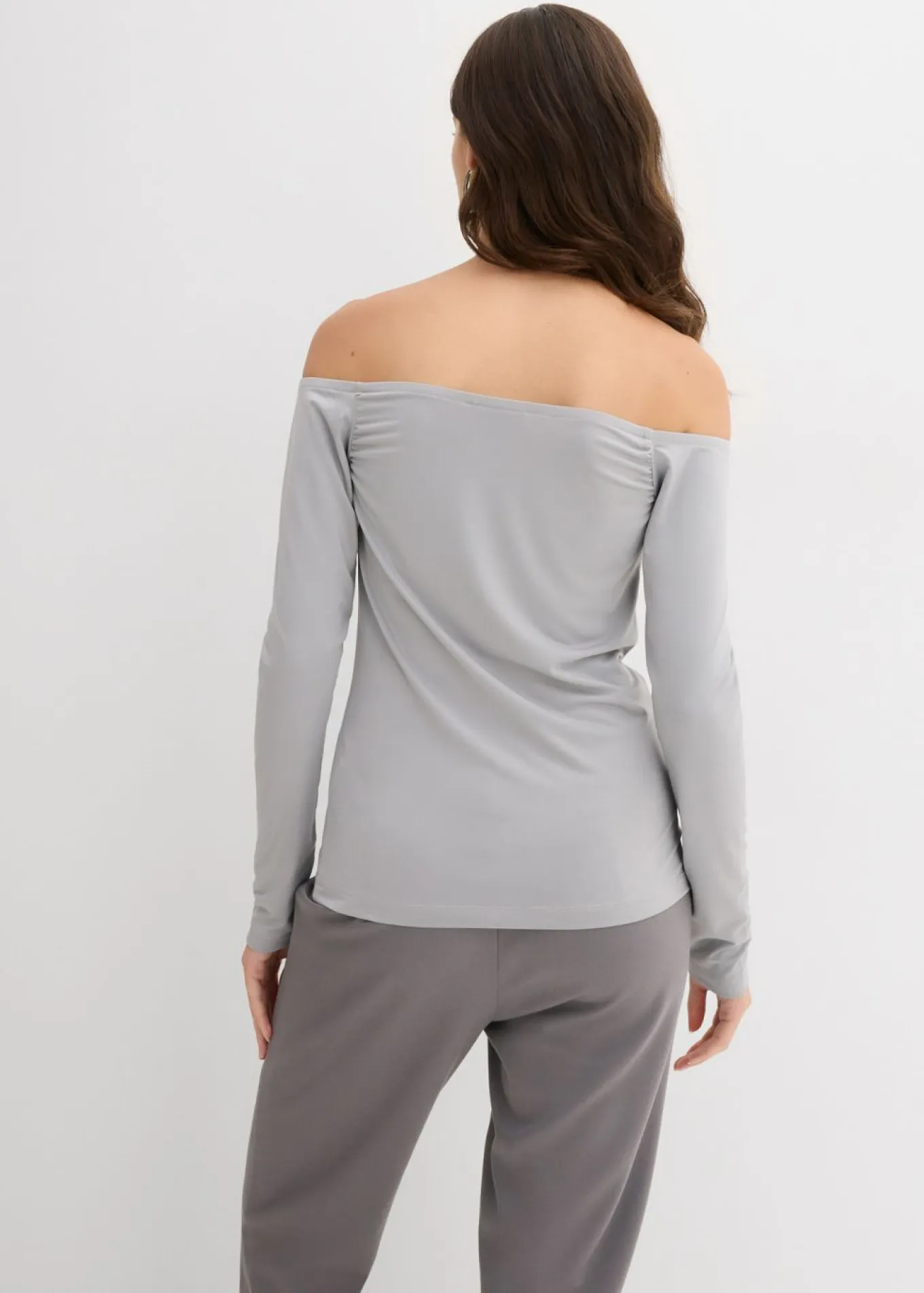 Camiseta con escote bañera de punto ligero