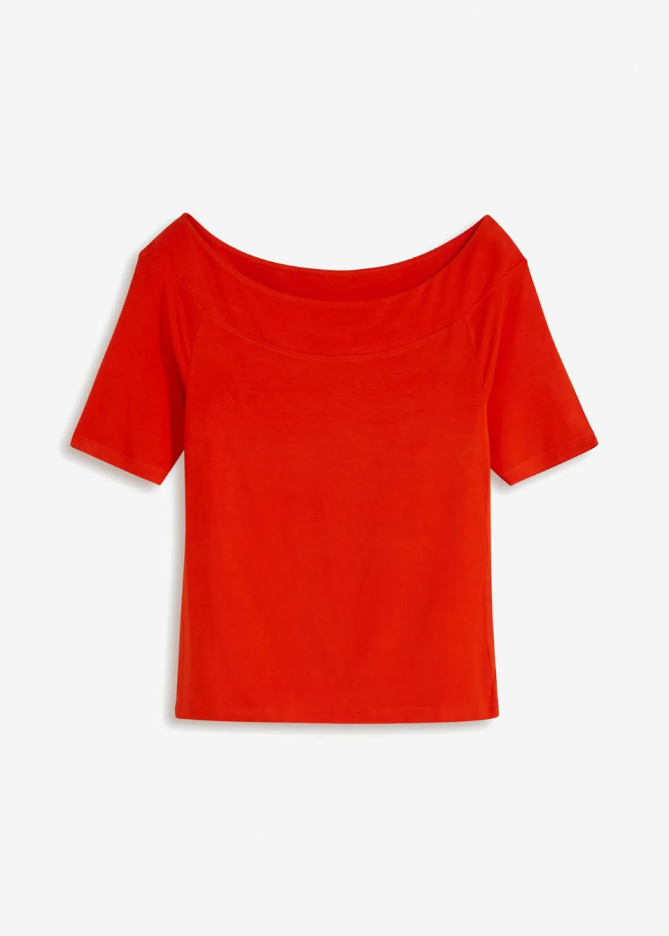 Camiseta con escote bañera en mezcla de viscosa